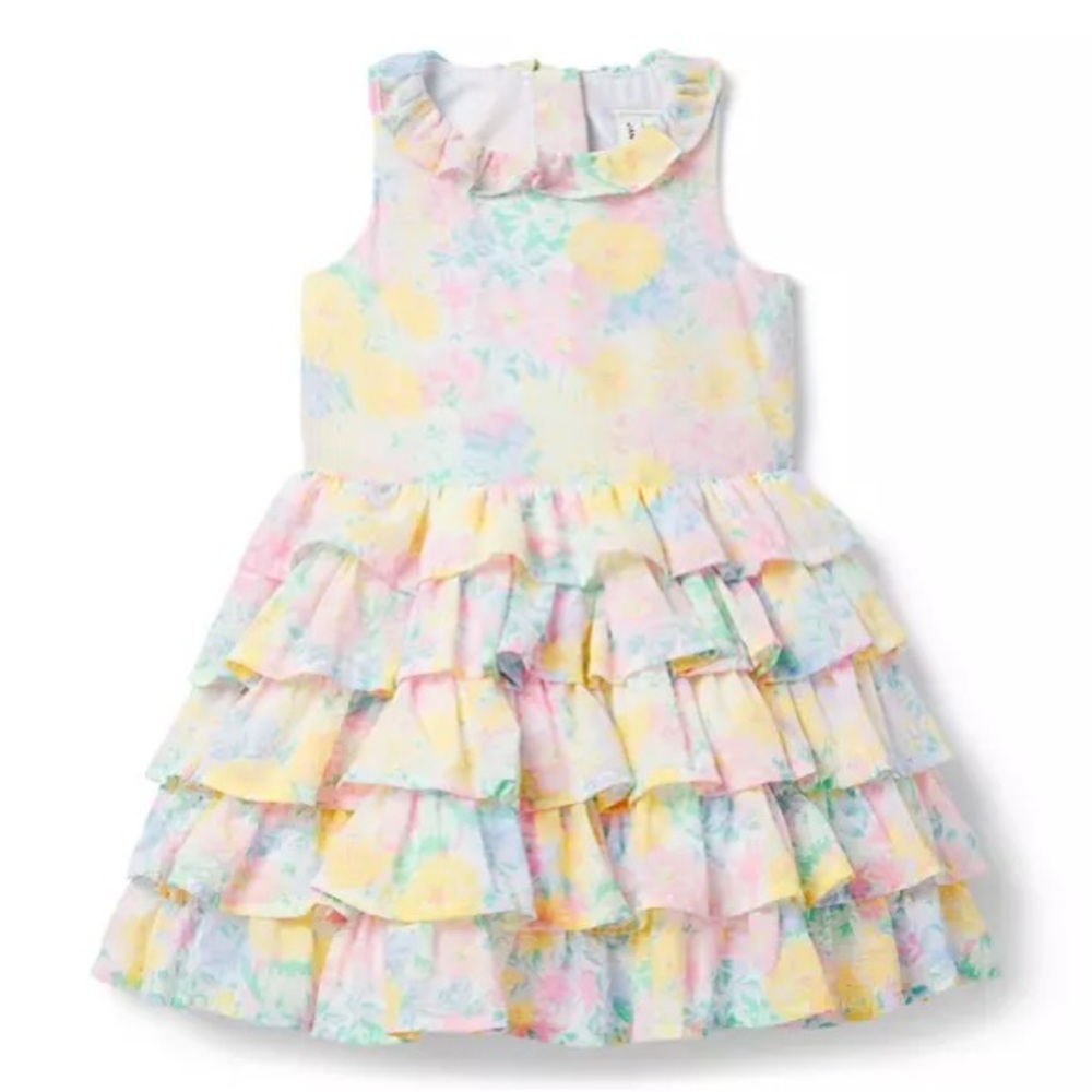 Janie and Jack The Floral Frills Dress-Size 6 to 12 Months